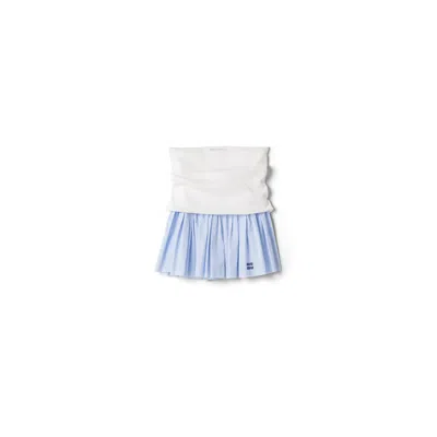 Miu Miu Jersey And Poplin Miniskirt In Multi