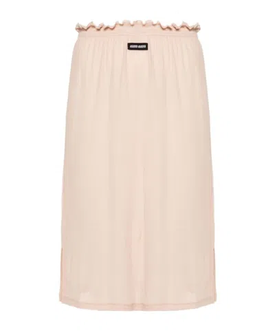 MIU MIU RIBBED JERSEY SKIRT