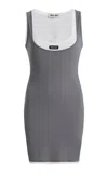 Miu Miu Jersey Mini Dress In Gray