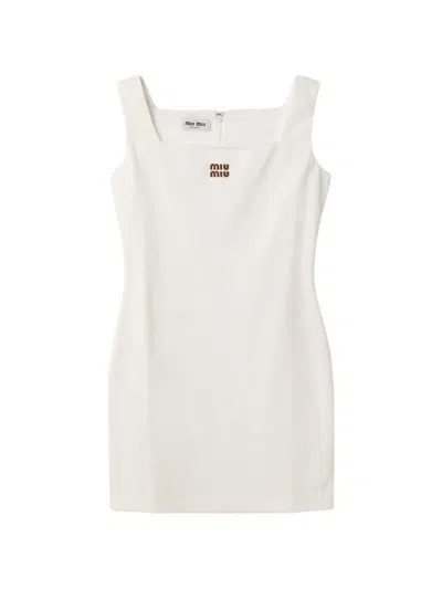 Miu Miu Jersey Mini-dress In Neutral