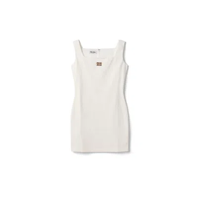 Miu Miu Jersey Mini-dress In Yellow