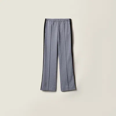 Miu Miu Jersey Pants In Gray