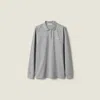 Miu Miu Jersey Polo Shirt In Gray