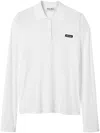 Miu Miu Ribbed Jersey Polo Shirt In White