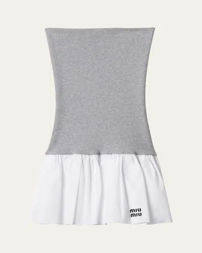 Miu Miu Jersey Popeline Mini Skirt