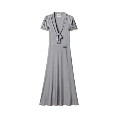 Pre-owned Miu Miu Jersey Seta Dress 'grigio' | Grey | Women's Size 38 In Gray