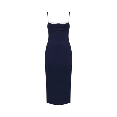 Pre-owned Miu Miu Jersey Stretch Abito 'bleu' | Blue | Women's Size 38