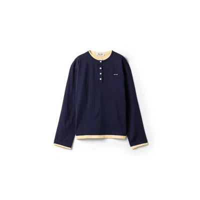 Miu Miu Jersey T-shirt In Blue