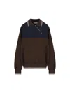 Miu Miu Oversized Two-tone Knit Sweater In Brown