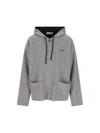 Miu Miu Cashmere Hooded Sweatshirt Front Pockets In Gray