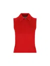 Miu Miu Womens Rosso Sleeveless Polo-collar Cashmere Top In White
