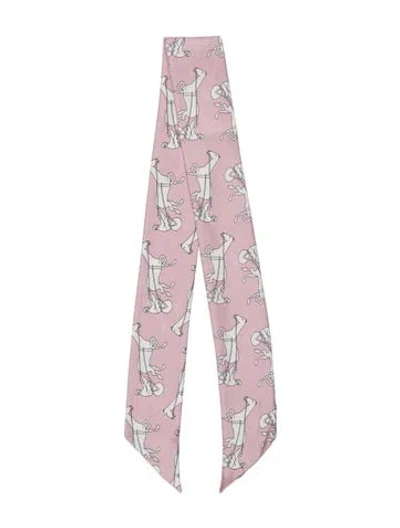 Pre-owned Miu Miu John Wesley For  Silk Scarf In Pink