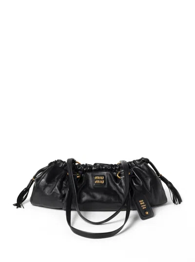Miu Miu Joie Nappa Leather Bag In Black