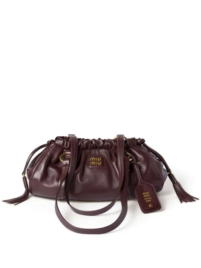 Miu Miu Joie Nappa Leather Bag In Briarwood