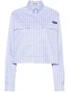 Miu Miu Checked Shirt In Blau