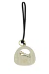 Miu Miu Quilted Leather Keyring Hardware In Black
