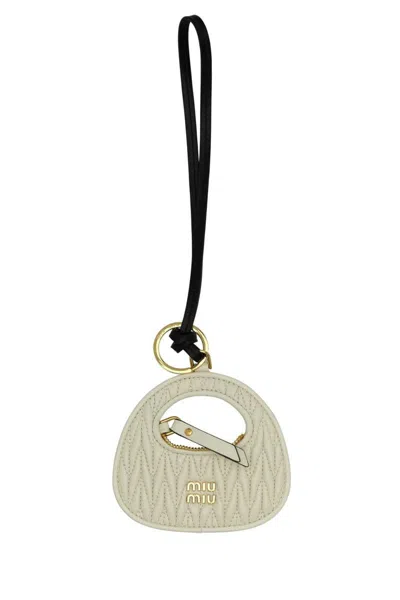 Miu Miu Key Tag In White