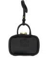 Miu Miu Micro Beau Leather Top Handle Bag Charm In Black