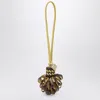 Miu Miu Loop Handle Woven Keyring Accessory In Brown