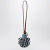 Miu Miu Loop Handle Keyring Metal Tag Design In Blue