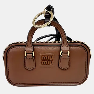 Pre-owned Miu Miu Keyring And Bag Charm In Brown