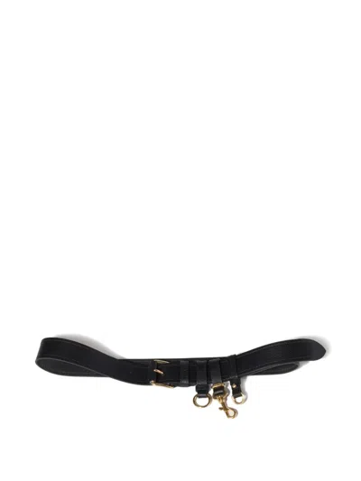 Miu Miu Keyring Leather Belt In Black