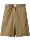 Miu Miu Logo Embroidered Mini Skirt In Khaki