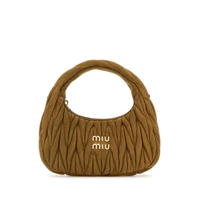 Miu Miu Khaki Suede Handbag
