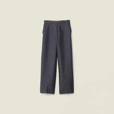 Miu Miu Kid Mohair Pants In Gray