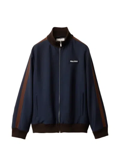 Miu Miu Kid Mohair Blouson Jacket In Black