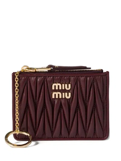 Miu Miu Klassisches Matelassé-kartenetui In Red