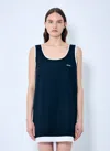 Miu Miu Multilayer Dress In Silk And Cotton Poplin In Blue
