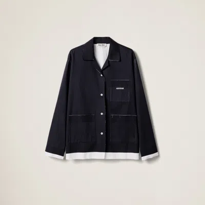 MIU MIU KNIT AND POPLIN SHIRT