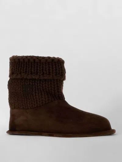 Miu Miu Knit Ankle Boots