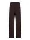 Miu Miu Stretch Viscose Blend Straight Leg Trousers In Brown