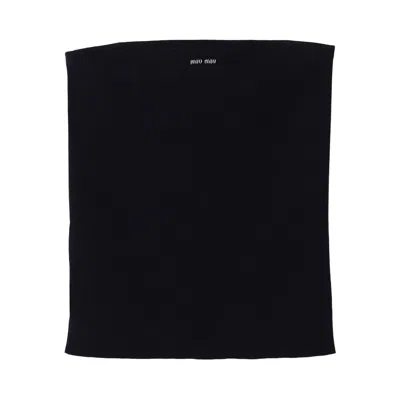 Pre-owned Miu Miu Knit Tube Top 'navy' | Blue | Women's Size 38