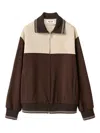 Miu Miu Knitted-cuffs Zip-front Sweatshirt In Brown
