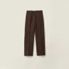 Miu Miu Womens Cacao Drawstring Striped-panel Stretch-woven Trousers In Brown