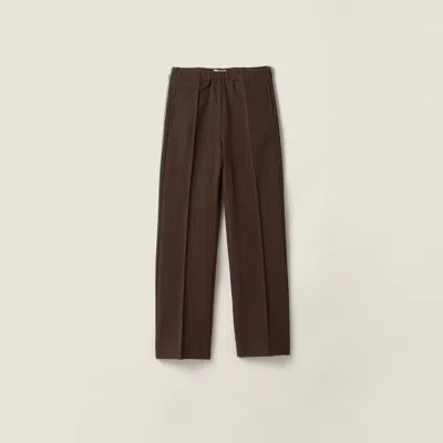 Miu Miu Knitted Pants With Stripes In Brown