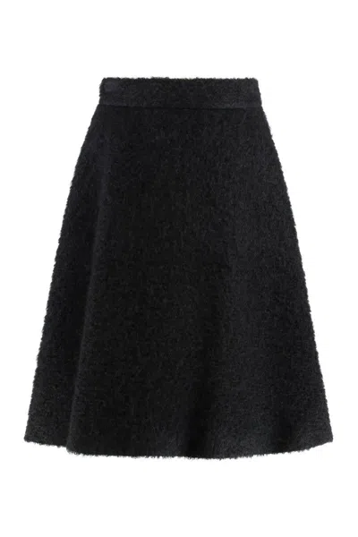Miu Miu Knitted Skirt In Black