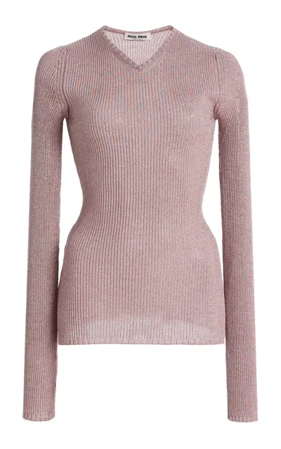 Miu Miu Knitted Top In Pink
