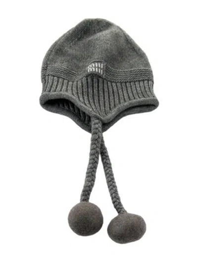 Pre-owned Miu Miu Knitted Winter Hat In Gray