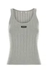 Miu Miu Grey Cotton Tank Top In Green