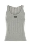 Miu Miu Grey Cotton Tank Top In Green