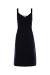Miu Miu Sleeveless V-neck Fitted Mini Dress In Blue
