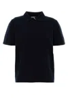 Miu Miu Polo T-shirt With Asymmetric Zip In Blue