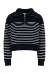 Miu Miu Cashmere Sweater With Ribbed Cuffs And Hem In Multi