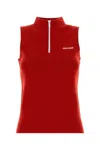Miu Miu Sleeveless Wool Tank Top For Casual Wear In Red