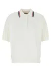 Miu Miu White Stretch Terry Fabric Polo Shirt In White