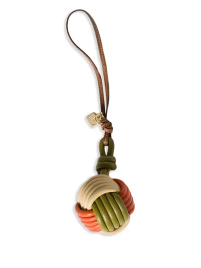 Miu Miu Knot-detail Charm In Green